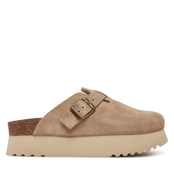 Klapki Scholl. Brązowe klapki damskie Scholl, bez wzorów, bez obcasa, bez zapięcia. Za 469.99 zł.