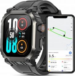 SMARTWATCH MĘSKI ZEGAREK FUNKCJA GPS ROZMOWY POLSKIE MENU BATERIA 410mAh. Zegarki męskie JG Smart, bez wzorów. Za 199.99 zł.