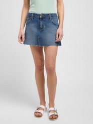 DAMSKA SPÓDNICA LEE MINI SKIRT FACETS OF BLUE 112349008. Niebieskie spódnice damskie Lee, bez wzorów, mini. Za 139.99 zł.