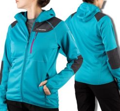Bluza turystyczna damska Viking Yosemite Lady trekkingowa rozpinana z kapturem. Niebieskie bluzy damskie Viking, l, bez wzorów, z materiału, bez ramiączek, z kapturem. Za 249.00 zł.