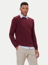 Barbour Sweter Essential Tisbury MKN0844RE56 Bordowy Regular Fit. Czerwone swetry męskie Barbour, l, bez wzorów, z wełny, bez kołnierzyka, bez ramiączek. Za 439.99 zł.