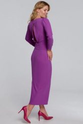 Elegancka ołówkowa sukienka z odkrytymi plecami fuksja. Czerwone sukienki damskie Makover, na imprezę, xxl, bez wzorów, z elastanu, eleganckie, bez kołnierzyka, bez ramiączek, maxi, dopasowane. Za 449.00 zł.