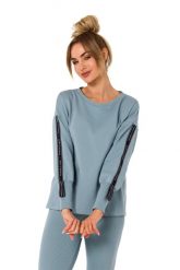 Dresowa Bluza z Lampasami - Agawa. Brązowe bluzy damskie MOE, l, bez wzorów, z bawełny, bez ramiączek, bez kaptura. Za 217.39 zł.