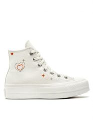 Converse Trampki Chuck Taylor All Star Lift Platform Y2K A09114C Biały. Białe trampki i tenisówki damskie Converse, bez wzorów, z materiału, bez zapięcia. Za 289.99 zł.