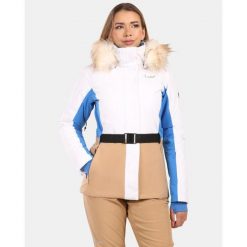 Damska kurtka narciarska Kilpi CARRIE-W. Białe kurtki sportowe damskie Kilpi, na zimę, bez wzorów, bez ramiączek, bez kaptura, narciarskie. Za 680.25 zł.
