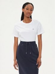 Gant T-Shirt Shield 4200200 Biały Regular Fit. Białe t-shirty damskie GANT, xs, bez wzorów, z bawełny, bez kołnierzyka, bez ramiączek. Za 199.99 zł.