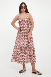 Sukienka z jedwabiem Alisso MAX MARA BEACHWEAR. Sukienki damskie Max Mara Beachwear, bez wzorów, bez kołnierzyka, bez ramiączek. Za 1,769.00 zł.