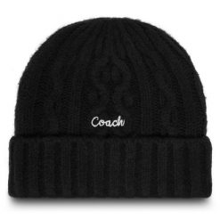 Czapka Coach. Czarne czapki damskie Coach, na zimę, bez wzorów. Za 209.99 zł.