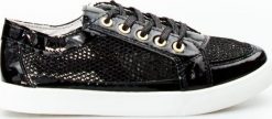 Seastar Tenisówki ażurowe lakierowane czarne-37. Czarne trampki i tenisówki damskie Seastar, w ażurowe wzory, z lakierowanej skóry, bez zapięcia. Za 21.99 zł.