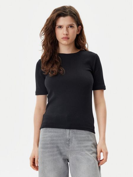 Gap T-Shirt 679172-00 Czarny Stretch Fit. Czarne t-shirty damskie GAP, xxs, bez wzorów, z bawełny, bez kołnierzyka, bez ramiączek. Za 89.99 zł.