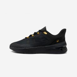 Buty sportowe męskie Domyos Teddy Riner. Czarne buty sportowe męskie DOMYOS, bez wzorów, z kauczuku, bez zapięcia, na fitness i siłownię. W wyprzedaży za 199.99 zł.