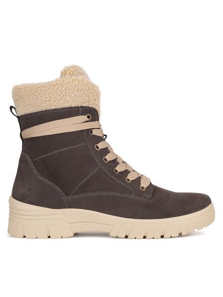 Remonte Trzewiki D0E76-45 Brązowy. Brązowe botki damskie Remonte, bez wzorów, z materiału, bez obcasa, na płaskiej podeszwie, bez zapięcia. Za 328.99 zł.