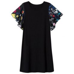 Desigual sukienka damska Vest Crisbell XS czarna. Czarne sukienki damskie Desigual, xs, bez wzorów, bez kołnierzyka, bez ramiączek. Za 299.00 zł.