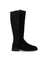 Tommy Hilfiger Kozaki Enamel Flag Suede High Chelsea FW0FW09574 Czarny. Czarne kozaki damskie Tommy Hilfiger, bez wzorów, ze skóry, bez obcasa, na płaskiej podeszwie, bez zapięcia. Za 849.99 zł.