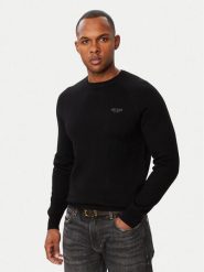 Guess Sweter M6BR13 Z1361 Czarny Regular Fit. Czarne swetry męskie Guess, l, z aplikacjami, z syntetyku, bez kołnierzyka, bez ramiączek. Za 434.99 zł.