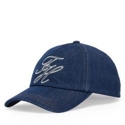 Czapka z daszkiem Tommy Hilfiger. Niebieskie czapki damskie Tommy Hilfiger, bez wzorów, z denimu. Za 229.99 zł.