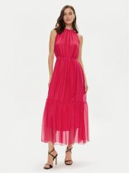 Haveone Sukienka letnia AFF-L008 Różowy Regular Fit. Czerwone sukienki damskie Haveone, na lato, l, bez wzorów, z jedwabiu, bez kołnierzyka, bez ramiączek. Za 539.99 zł.