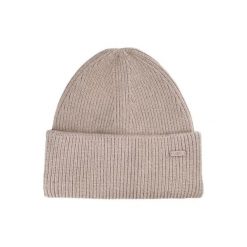 Damska czapka zimowa beanie. Brązowe czapki damskie 4F, na zimę, bez wzorów, z dzianiny, eleganckie. Za 83.99 zł.