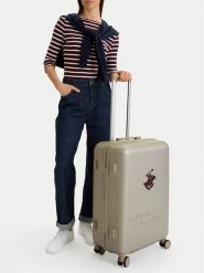 Beverly Hills Polo Club Walizka średnia CEO-BHPC-M-003-08-BEIGE Beżowy. Brązowe walizki męskie Beverly Hills Polo Club, bez wzorów, z tworzywa sztucznego, średnie. Za 359.99 zł.