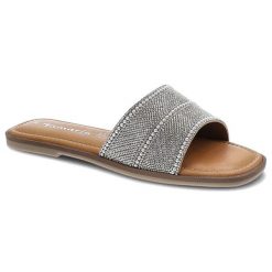 Klapki damskie Tamaris, ze skóry naturalnejprofilowanej wkładce i płaskim obcasie, białe glam, 1-27127-28-172. Białe klapki damskie Tamaris, na lato, bez wzorów, ze skóry, glamour, bez obcasa, na płaskiej podeszwie, bez zapięcia. Za 169.00 zł.