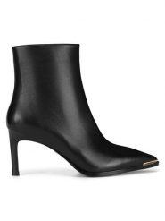 Gino Rossi Botki WGA3278-1Z Czarny. Czarne botki damskie Gino Rossi, bez wzorów, ze skóry, bez obcasa, na szpilce, bez zapięcia. Za 449.99 zł.