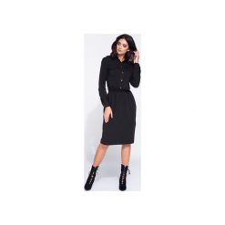 Sukienka dzienna z kołnierzykiem. Niebieskie sukienki damskie Bien fashion, xxl, bez wzorów, z bawełny, klasyczne, bez kołnierzyka, bez ramiączek, koszulowe. Za 159.00 zł.