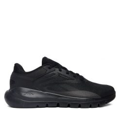 Sneakersy Reebok. Czarne obuwie sportowe damskie Reebok, bez wzorów, bez zapięcia, na fitness i siłownię. Za 279.99 zł.