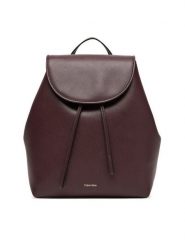 Calvin Klein Plecak Foil Logo Flap Backpack LV04F3297G Bordowy. Czerwone plecaki damskie Calvin Klein, bez wzorów, ze skóry. Za 549.99 zł.
