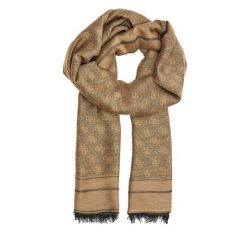 Szal Guess. Brązowe szaliki męskie Guess, z aplikacjami. Za 329.99 zł.