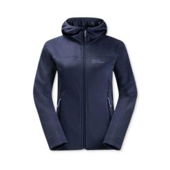 Bluza turystyczna damska Jack Wolfskin Hirschberg. Niebieskie bluzy damskie Jack Wolfskin, m, bez wzorów, z poliesteru, bez ramiączek, bez kaptura. Za 417.00 zł.