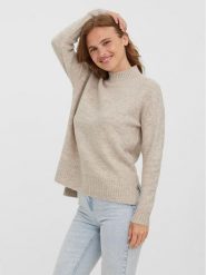 Vero Moda Sweter 10269229 Beżowy Regular Fit. Brązowe swetry nierozpinane damskie Vero Moda, s, bez wzorów, z syntetyku, bez kołnierzyka, bez ramiączek. Za 139.99 zł.