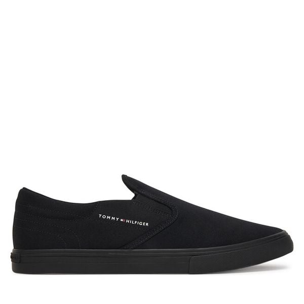 Tenisówki Tommy Hilfiger. Czarne trampki męskie Tommy Hilfiger, bez wzorów, bez zapięcia. Za 165.99 zł.