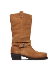 Liu Jo Kozaki Roxy 05 SA6149 PX002 Brązowy. Brązowe kozaki damskie Liu Jo, bez wzorów, ze skóry, bez obcasa, na słupku, bez zapięcia. Za 1,069.00 zł.