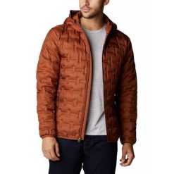 Kurtka przejściowa męska Columbia Delta Ridge Down Hooded. Brązowe kurtki sportowe męskie Columbia, na jesień, m, bez wzorów, z puchu, bez kaptura, narciarskie. Za 779.00 zł.