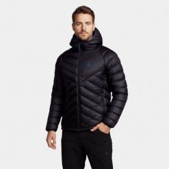 Kurtka męska puchowa Alpinus Oronaye. Czarne kurtki męskie Alpinus, m, bez wzorów, z materiału, klasyczne, z kapturem. Za 699.00 zł.
