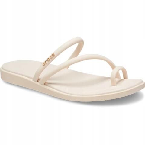 Klapki Dla Dorosłych Crocs Miami Toe Loop. Czarne klapki damskie Crocs, bez wzorów, z materiału, bez zapięcia. Za 199.99 zł.