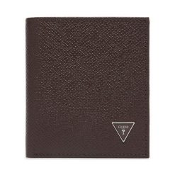 Portfel Guess. Brązowe portfele męskie Guess, z aplikacjami. Za 264.99 zł.