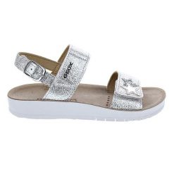 Sandały GEOX J SANDAL COSTAREI GI Srebrny. Szare sandały męskie Geox, bez wzorów, ze skóry, sportowe, bez zapięcia. Za 207.99 zł.