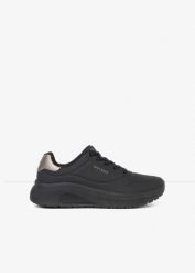 Sneakersy marki Skechers z pianką Memory. Czarne obuwie sportowe damskie bonprix, bez wzorów, bez zapięcia. Za 319.99 zł.