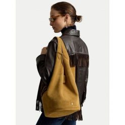 Torebka Polo Ralph Lauren. Brązowe shopperki damskie Polo Ralph Lauren, bez wzorów, bez dodatków. Za 3,499.00 zł.