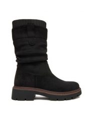 Clara Barson Botki CEO-WS6332-01 Czarny. Czarne botki damskie Clara Barson, bez wzorów, z materiału, bez obcasa, na płaskiej podeszwie, bez zapięcia. Za 179.99 zł.