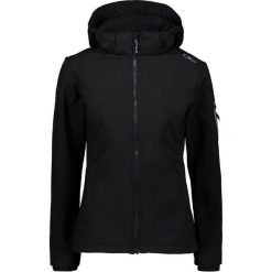 Kurtka softshell damska CMP Wilma Jacket Zip Hood. Czarne kurtki sportowe damskie CMP, l, bez wzorów, z softshellu, bez ramiączek, bez kaptura, trekkingowe. Za 287.99 zł.