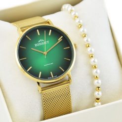 Zestaw damski zegarek Szwajcarski Bisset ARITTE zielony + bransoletka. Zielone zegarki damskie Bisset. Za 949.78 zł.