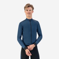 Koszulka rowerowa męska Rogelli Core. Niebieskie bluzy męskie Rogelli, l, bez wzorów, sportowe, bez ramiączek, bez kaptura. Za 260.99 zł.