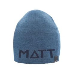 Czapka MATT Runwarm. Niebieskie czapki damskie Matt, bez wzorów, z materiału, eleganckie. Za 106.95 zł.