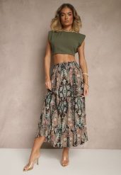 Beżowo-Czarna Spódnica z Wiskozy Ozdobiona Motywem Paisley Ellivae. Brązowe spódnice damskie Renee, na co dzień, l, bez wzorów, z wiskozy, eleganckie, midi, proste. Za 44.99 zł.