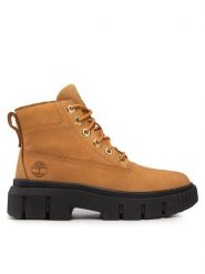 Timberland Botki Greyfield Leather Boot TB0A5RP4231 Brązowy. Brązowe botki damskie Timberland, bez wzorów, z nubiku, bez obcasa, na płaskiej podeszwie, bez zapięcia. Za 539.99 zł.