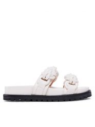 Alberta Ferretti Klapki 22152A6506 8019 Beżowy. Brązowe klapki damskie Alberta Ferretti, bez wzorów, ze skóry, bez obcasa, bez zapięcia. Za 1,319.00 zł.