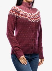 Bluza damska Fjallraven Ovik Knit Cardigan. Czerwone bluzy damskie Fjällräven, na zimę, uniwersalny, bez wzorów, z dzianiny, biznesowe, bez ramiączek, bez kaptura. Za 629.99 zł.