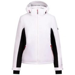 Kurtka Narciarska Damska Doris. Białe kurtki sportowe damskie Trespass, na zimę, xl, bez wzorów, bez ramiączek, bez kaptura, narciarskie. Za 415.99 zł.